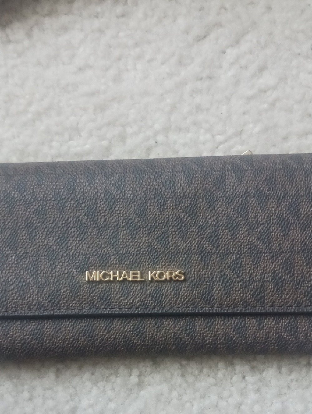 Michael Kors Dark Brown Logo Continental Clutch Wallet
